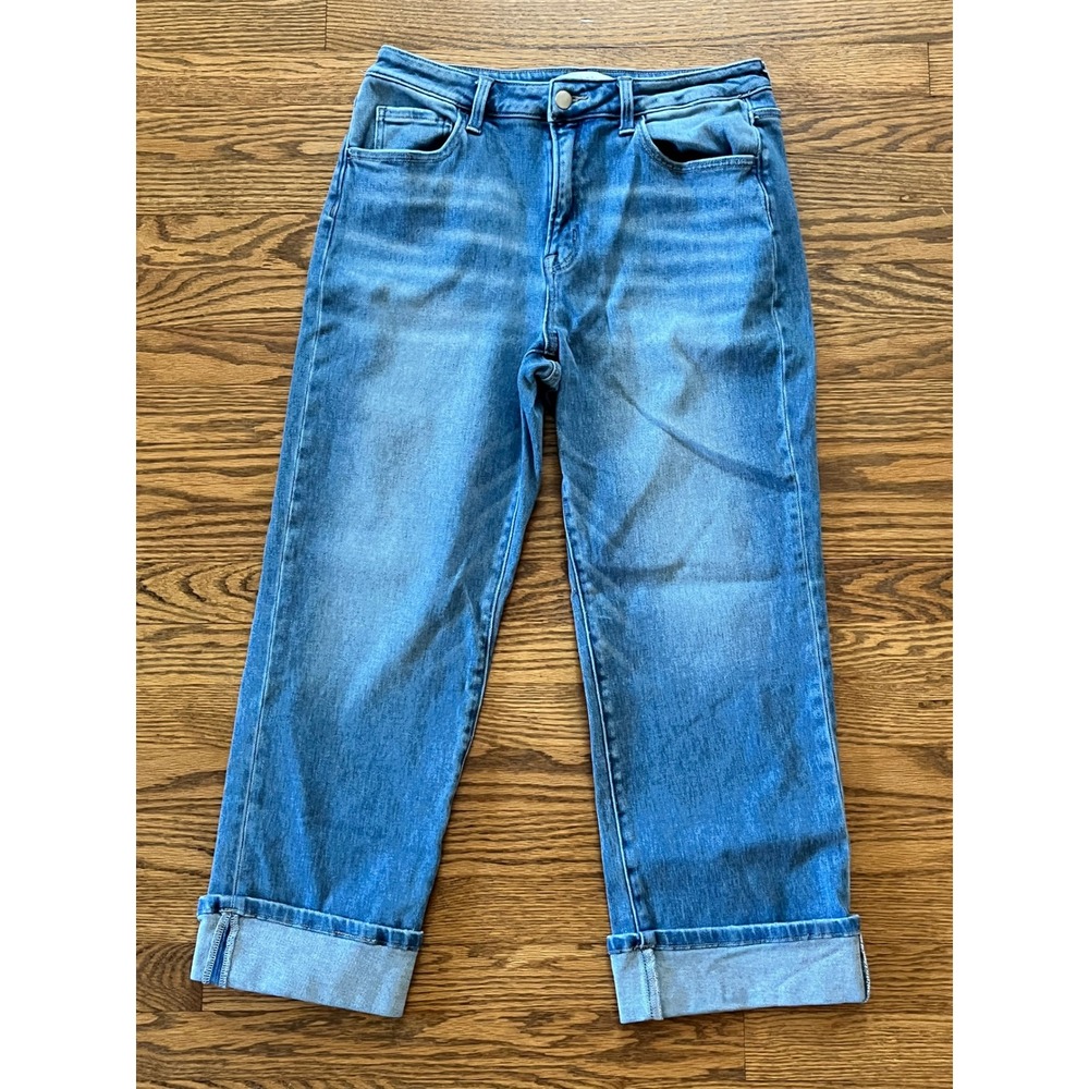 Flying Monkey Blue High Rise Straight Leg Cuffed Jeans SF6093 Size 29